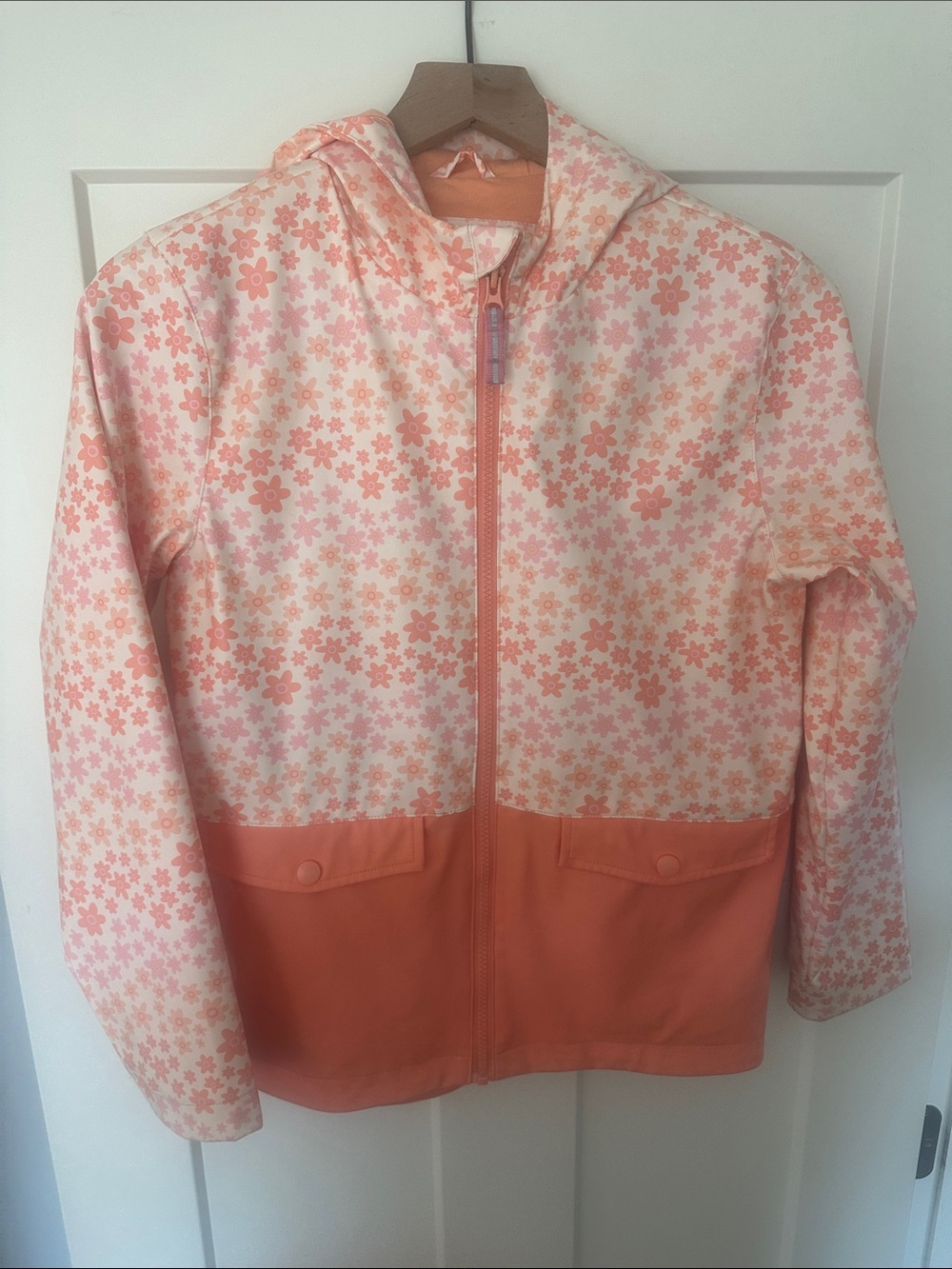 Cat & Jack Peach Floral Hooded Raincoat